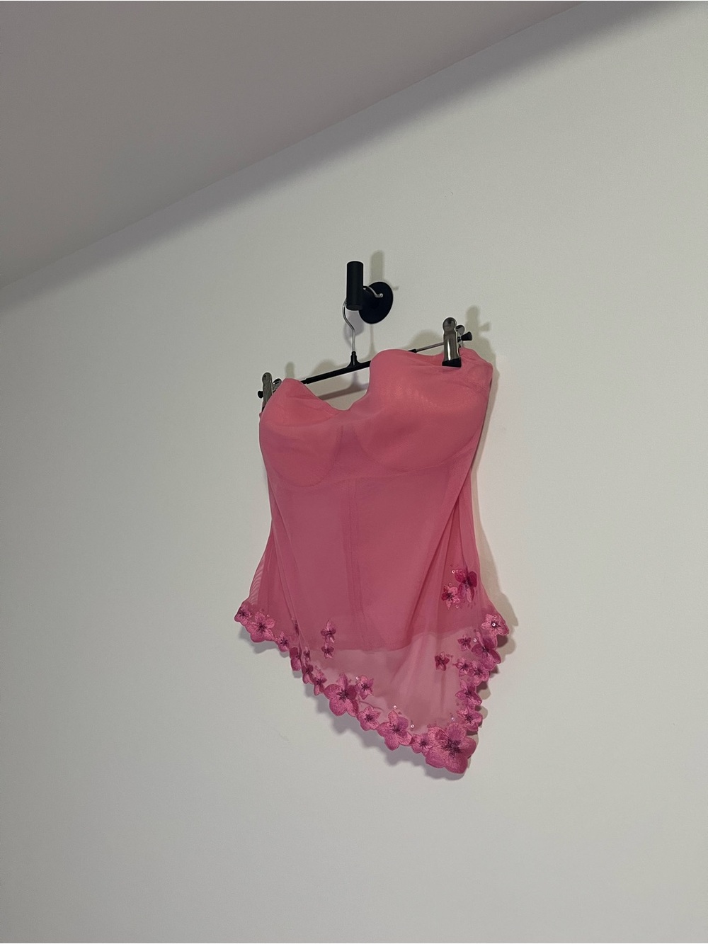 y2k la senza mesh embroidered bustier top